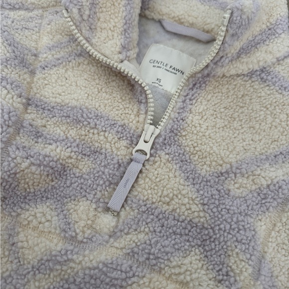Gentle Fawn Cream and Purple Teddy 1/4 Zip Sweater - Picture 2 of 2